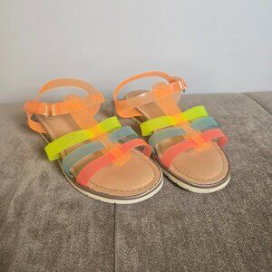 DV Dolce Vita Dula Jelly Fisherman Sandals Size 1 Colorful Adjustable Straps
